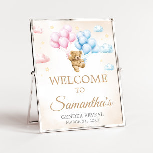 Poster Sinal de Boas-Vindas Revelação de Gênero do Urso P