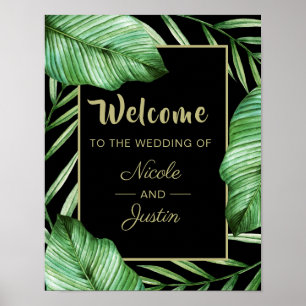Poster Sinal de Boas-vindas Tropical Verde