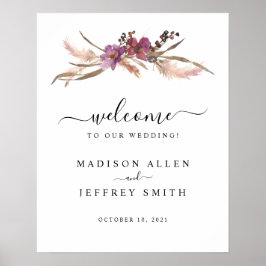 Poster Sinal de Boêmia Boêmia Pampas Grass