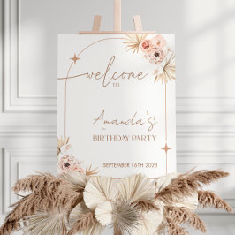 Poster Sinal de Boho Festa de aniversário | Boho Bem-vind