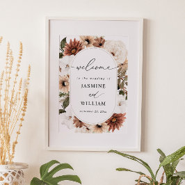 Poster Sinal de Boho Floral Neutro Russo