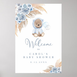 Poster Sinal de Boho Pampas Grass Bear Boho (Matte)