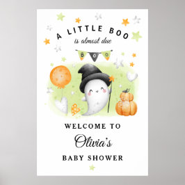 Poster Sinal de Boo Chá de fraldas do Halloween