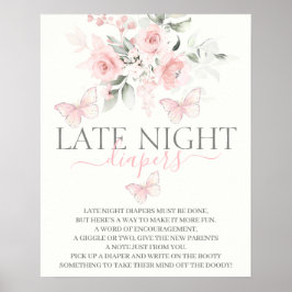 Poster Sinal de Borboleta Fraldas Noturnas Tardias