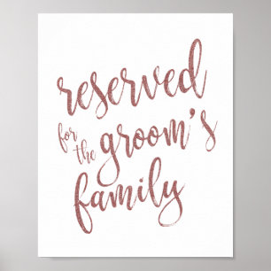 Poster Sinal de Brilho em Dourado Rosa Reservado para a F