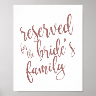 Poster Sinal de Brilho em Dourado Rosa Reservado para a F