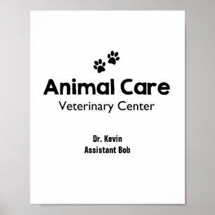 Poster Sinal de Brinquedo de Veterinário para Crianças Ar