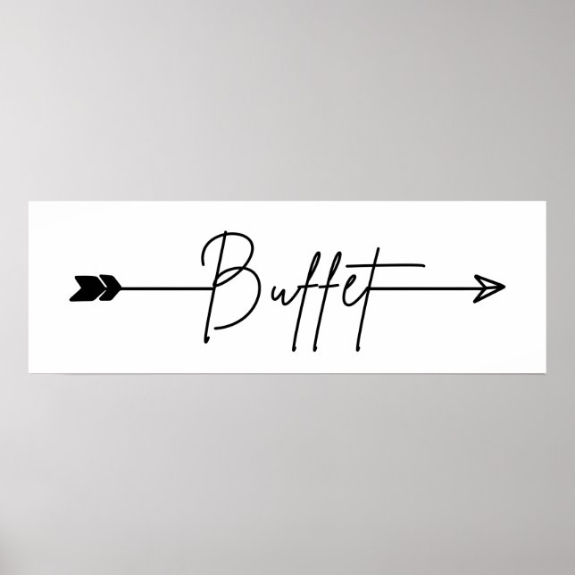 Poster Sinal de buffet direção certa Sinal de casamento (Frente)