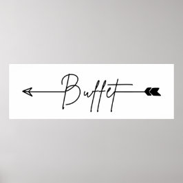 Poster Sinal de buffet para a esquerda Sinal de casamento