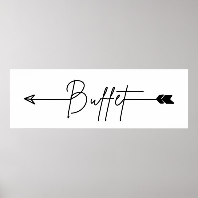 Poster Sinal de buffet para a esquerda Sinal de casamento (Frente)