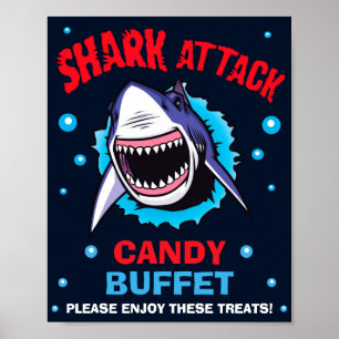 Poster Sinal de buffet Shark Candy Sinal de bar
