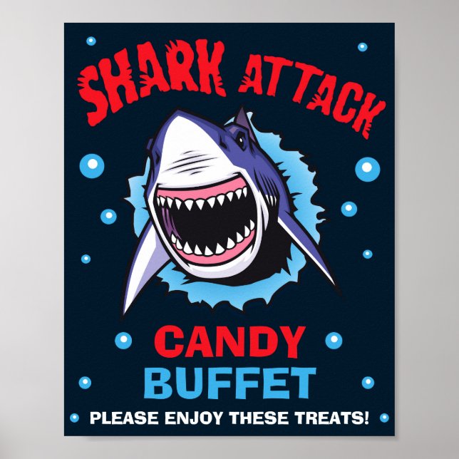 Poster Sinal de buffet Shark Candy Sinal de bar (Frente)