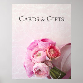 Poster Sinal de buquê ranóculo rosa