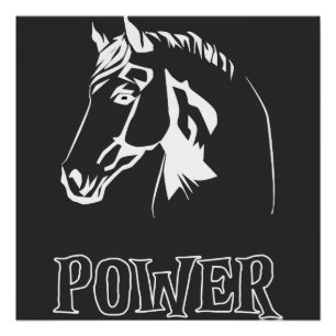 Pôster Sinal de Cabeça de Energia do Cavalo