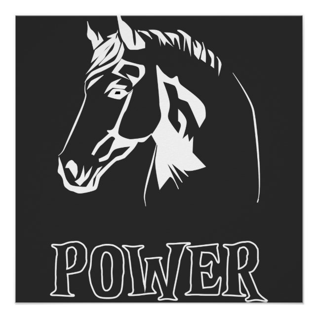 Pôster Sinal de Cabeça de Energia do Cavalo (Frente)
