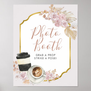 Poster Sinal de Cabine de Foto Boho Love is Brewing