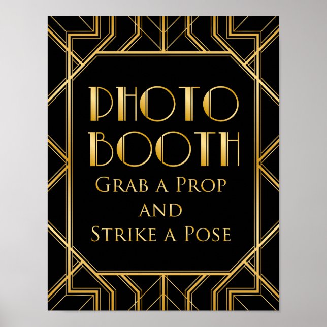 Poster Sinal de Cabine de Foto de Casamento | Gatsby Art  (Frente)