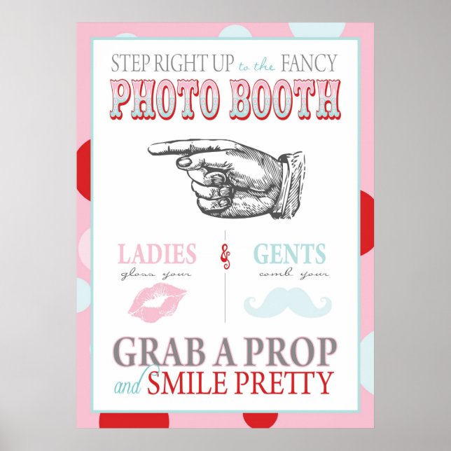 Pôster Sinal de cabine de fotos Carnaval Circo Aniversári (Frente)