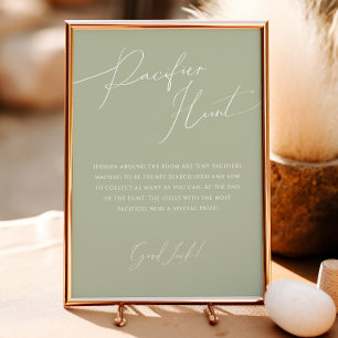 Poster Sinal de Caça com Pacificador Verde Sage Whimsign