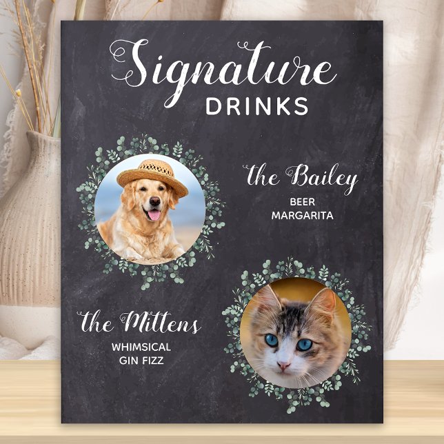 Poster Sinal de Cachorro Russo Bebe Cocktail de Casamento (Criador carregado)
