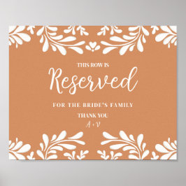Poster Sinal de Cadeira Reservada Casamento Talavera Mexi