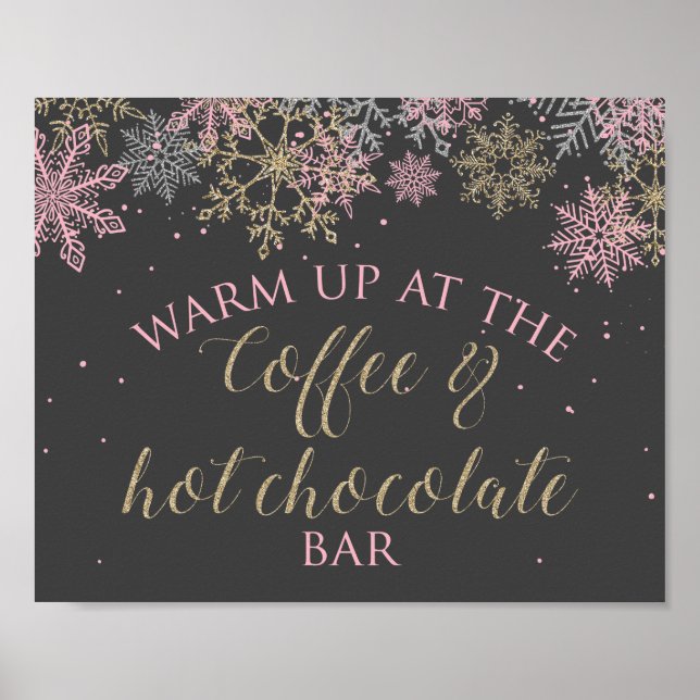 Poster Sinal de Café e Chocolate Quente de Inverno Oneder (Frente)