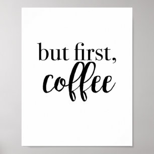 Poster Sinal de Café Mas Primeira Arte De Café