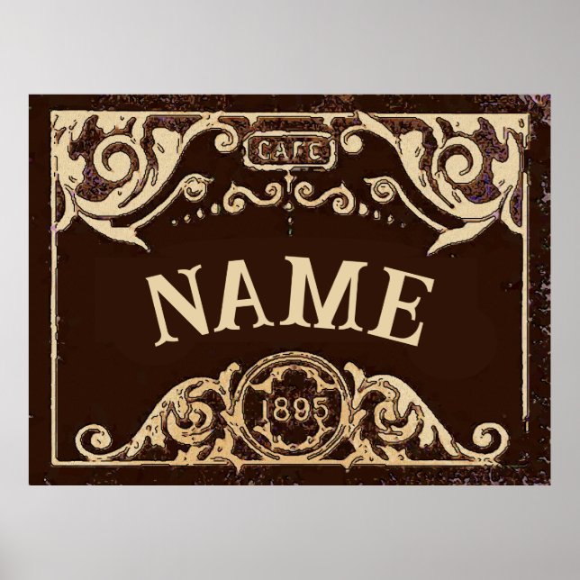 Poster Sinal de Café Viena Vintage (Frente)