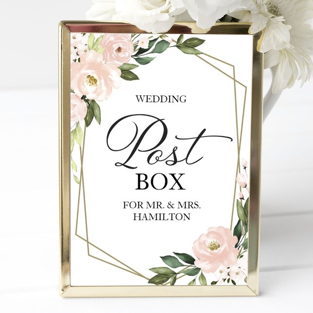 Poster Sinal de Caixa de Correio de Casamento - Floral Ge (Criador carregado)