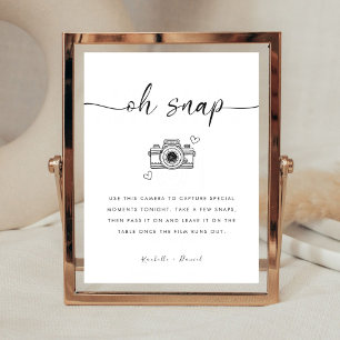 Poster Sinal de Câmara Descartável de Casamento Moderno M