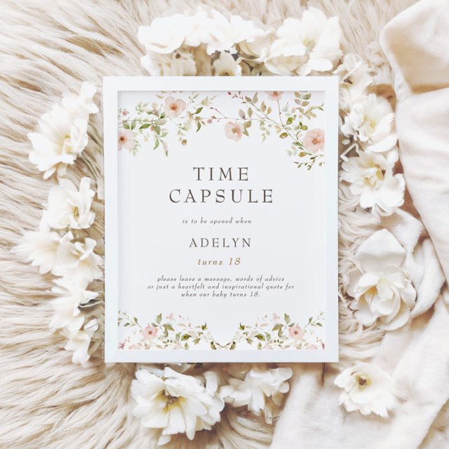 Poster Sinal de Cápsula de Aniversário do Rosa (Criador carregado)