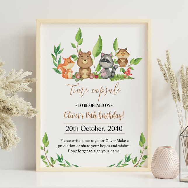 Poster Sinal de Cápsula de Aniversário em Woodland Wild (Criador carregado)