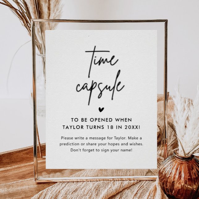 Poster Sinal de Cápsula de Chá de fraldas mínimo (Criador carregado)