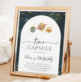 Poster Sinal de Cápsula de Tempo de Espaço | Aniversário 