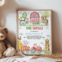 Poster Sinal de Cápsula do Tempo da Festa de Aniversário
