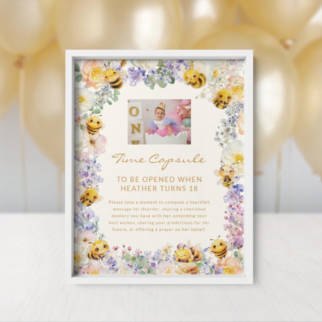 Poster Sinal de Cápsula do Tempo de Abelha (Bee Time Capsule Sign
)