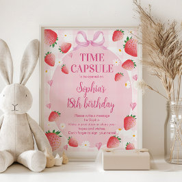 Poster Sinal de Cápsula do Tempo de Aniversário de Um Ano