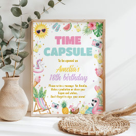 Poster Sinal de Cápsula do Tempo para Festa de Aniversári