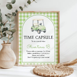 Poster Sinal de Cápsula do Tempo Verde para Festa de Aniv