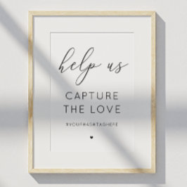 Poster Sinal de captura do amor. Caligrafia preta e branc