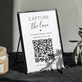 Poster Sinal de captura do amor. Código QR preto e branco