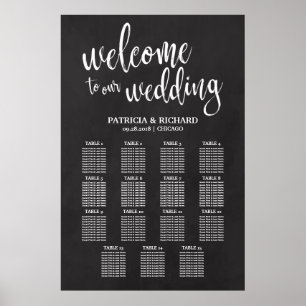 Poster Sinal de Cartão de Assentos de Casamento de 15 Mes