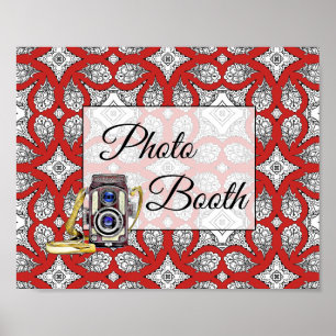 Pôster Sinal de Cartaz de Fotografia Casamento Vermelho,