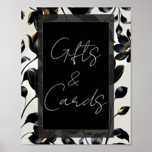 Poster Sinal de Cartões de Presentes de Casamento Floral 