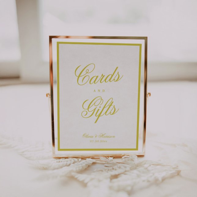 Poster Sinal de Cartões e Presentes Amarelo de Casamento  (Criador carregado)