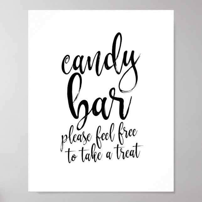 Poster Sinal de casamento 8x10 - Bar Negra e White Script (Frente)