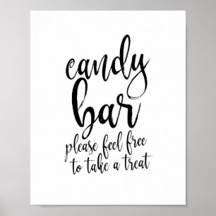 Poster Sinal de Casamento 8x10 Black and White Script Can