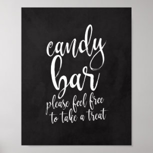 Poster Sinal de Casamento 8x10 do Bar Candy Chalkboard