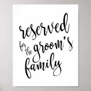 Poster Sinal de Casamento 8x10 Reservado para a Família d