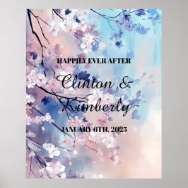 Poster Sinal de Casamento Aiko Feliz Para Sempre